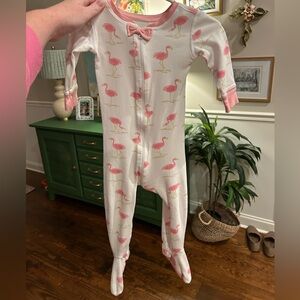 The Beaufort Bonnet Company Pink Flamingo Kids Footie